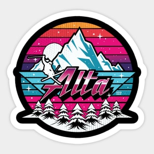 Retro 80s Alta Ski Sticker